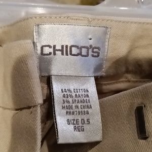 CHICO'S tan khaki pants with hidden front and back pockets Size CHICO'S 0.5